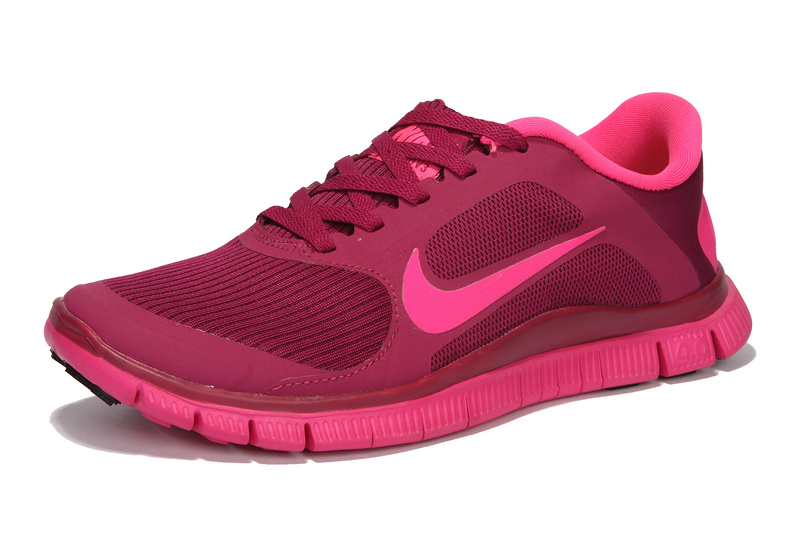 Hot Nike Free4.0 Women Shoes Hotpink/Crimson